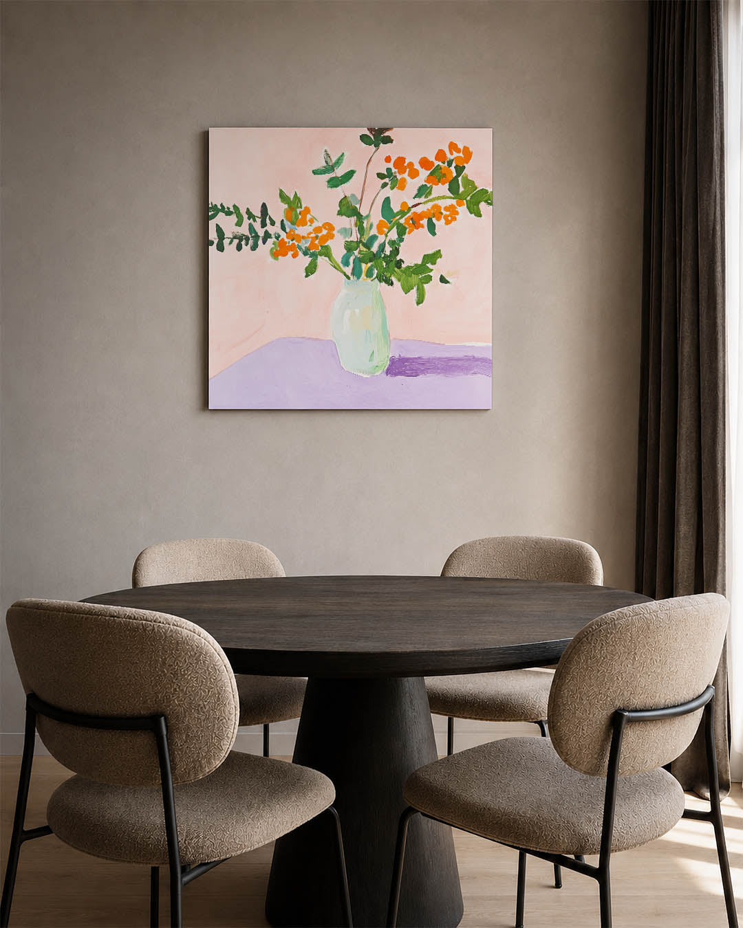 Vrolijke bloemenvaas Kunstwerk