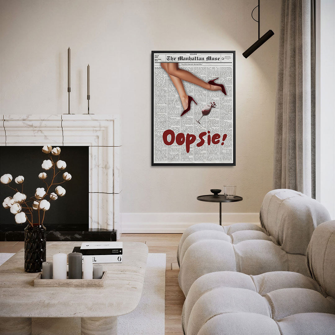 Speelse krantillusie Kunstwerk
