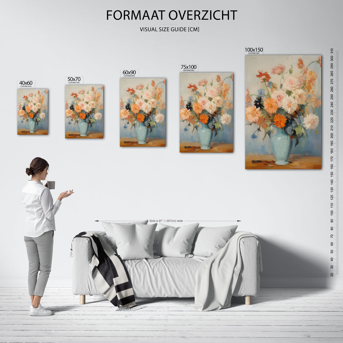 Bloemen in vaas Kunstwerk