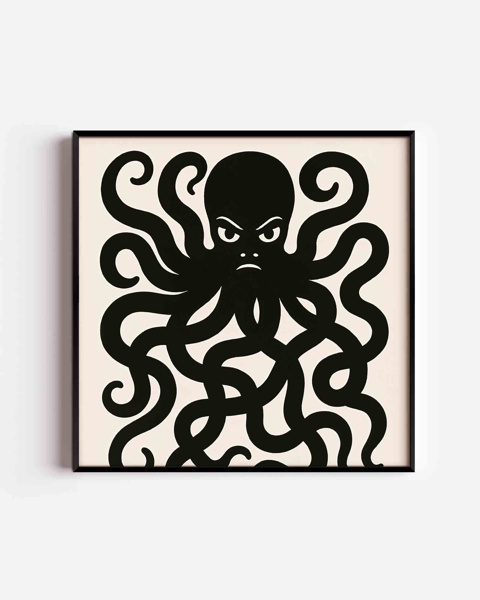 Octopus met krullende tentakels Poster