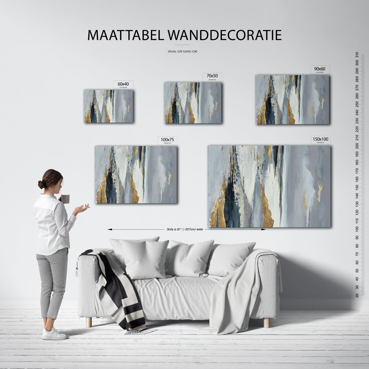 Gelaagde kleurencompositie Kunstwerk