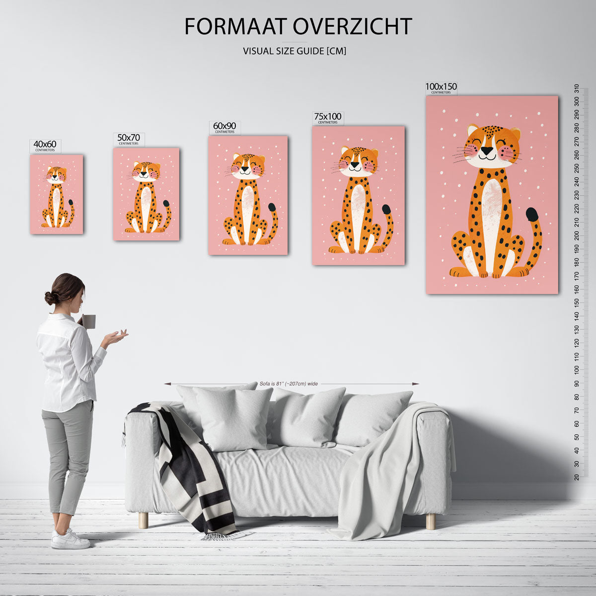 Vrolijke luipaard illustratie Kunstwerk