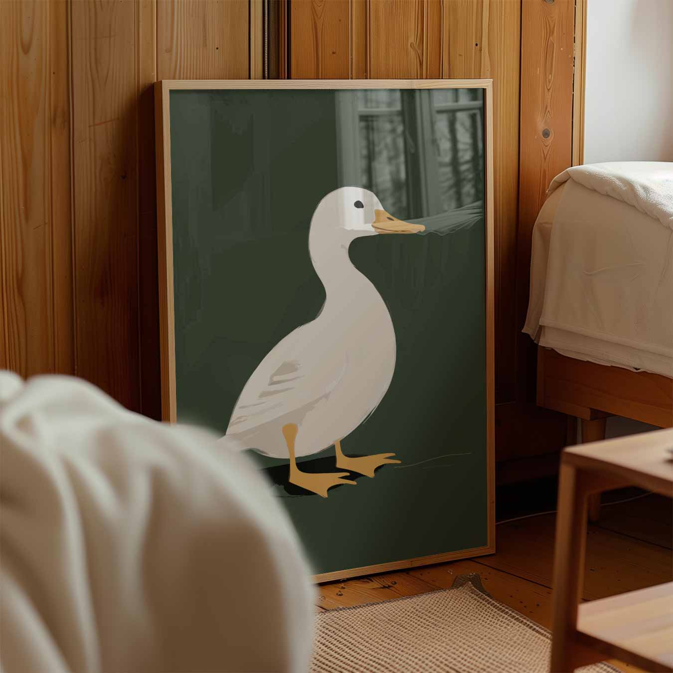 Elegante Eend Illustratie Poster-WallArtistic