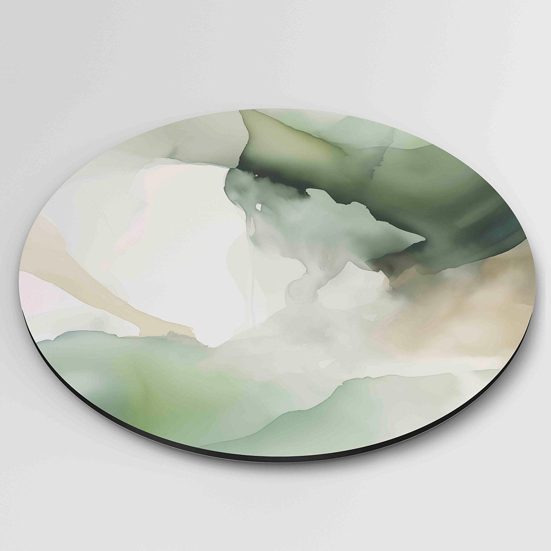Abstracte groene vormen Muurcirkel