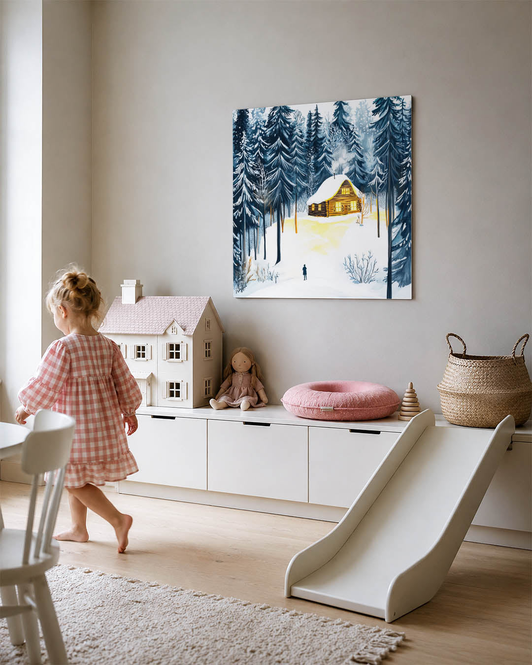 Winterse boslandschap Kunstwerk