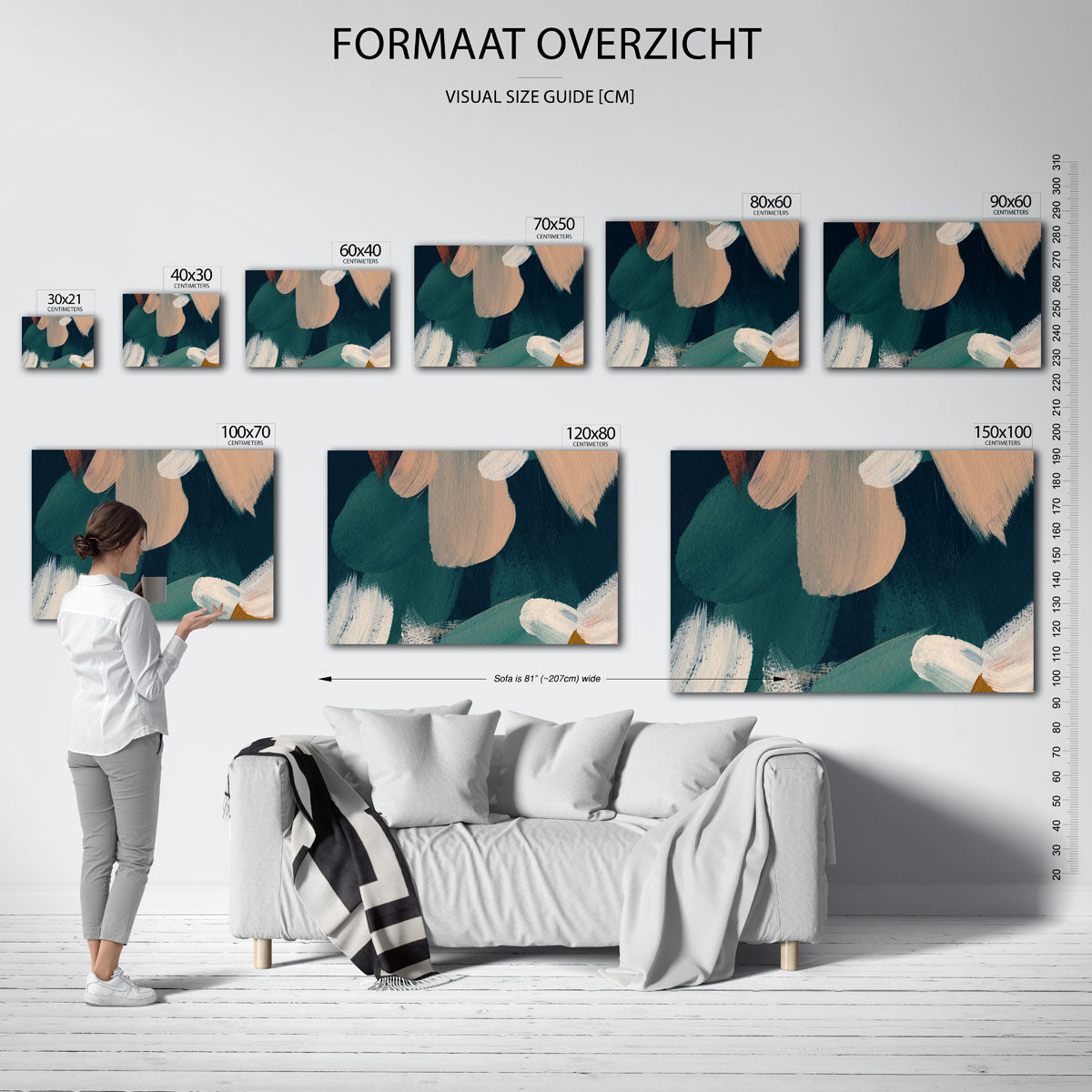 Abstracte penseelstreken Poster