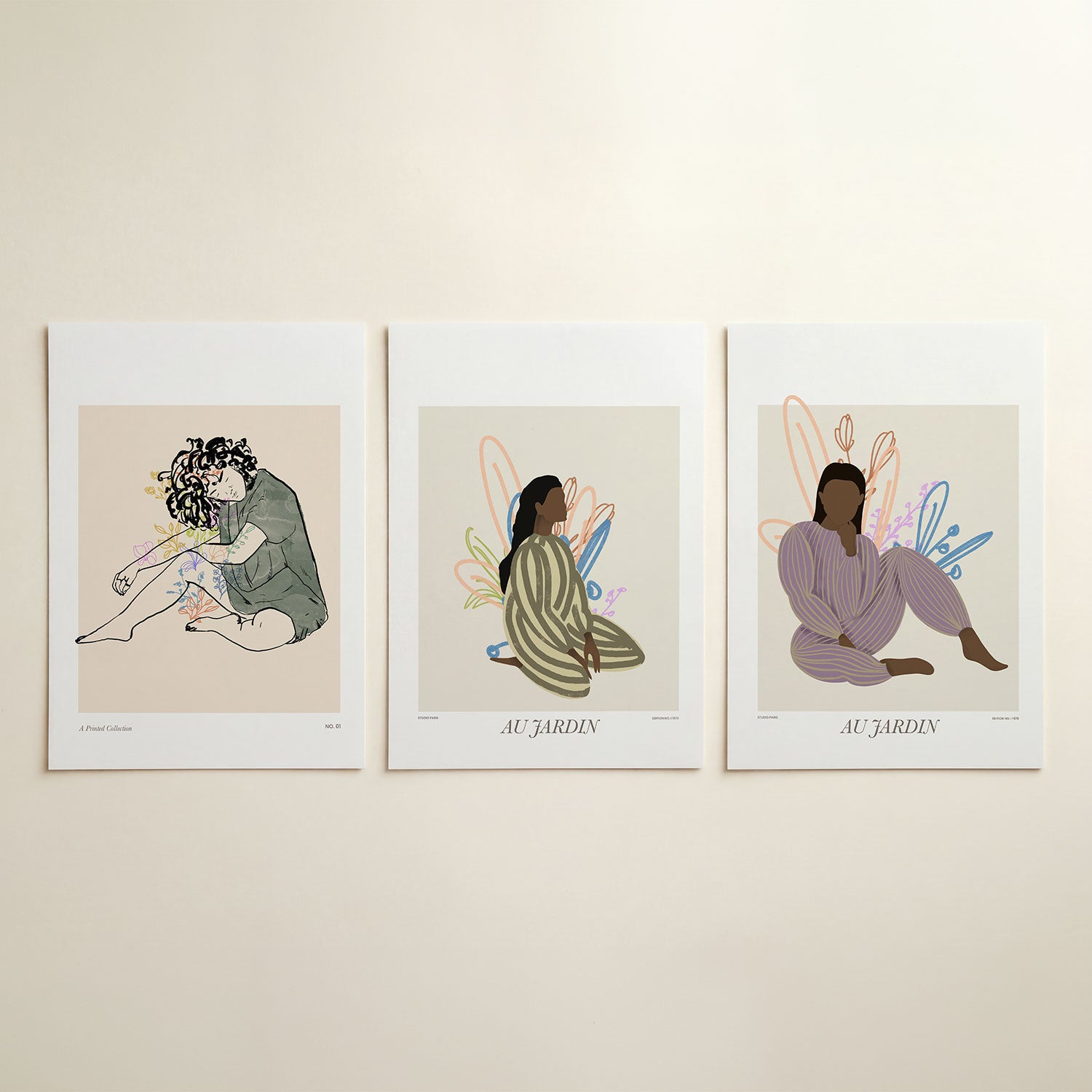 Vormen en bloemen Posterset