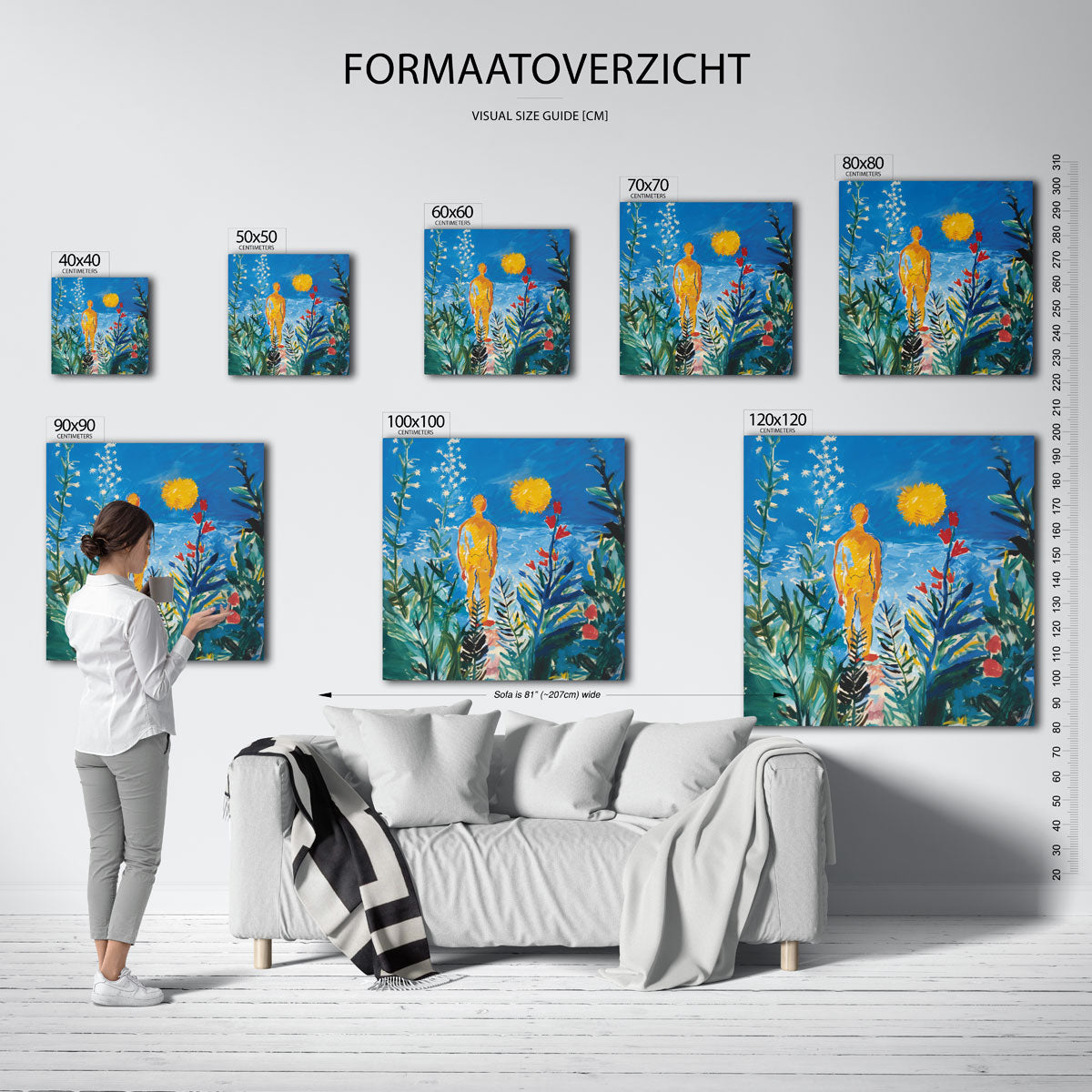 Figuur in kleurrijke natuur Poster