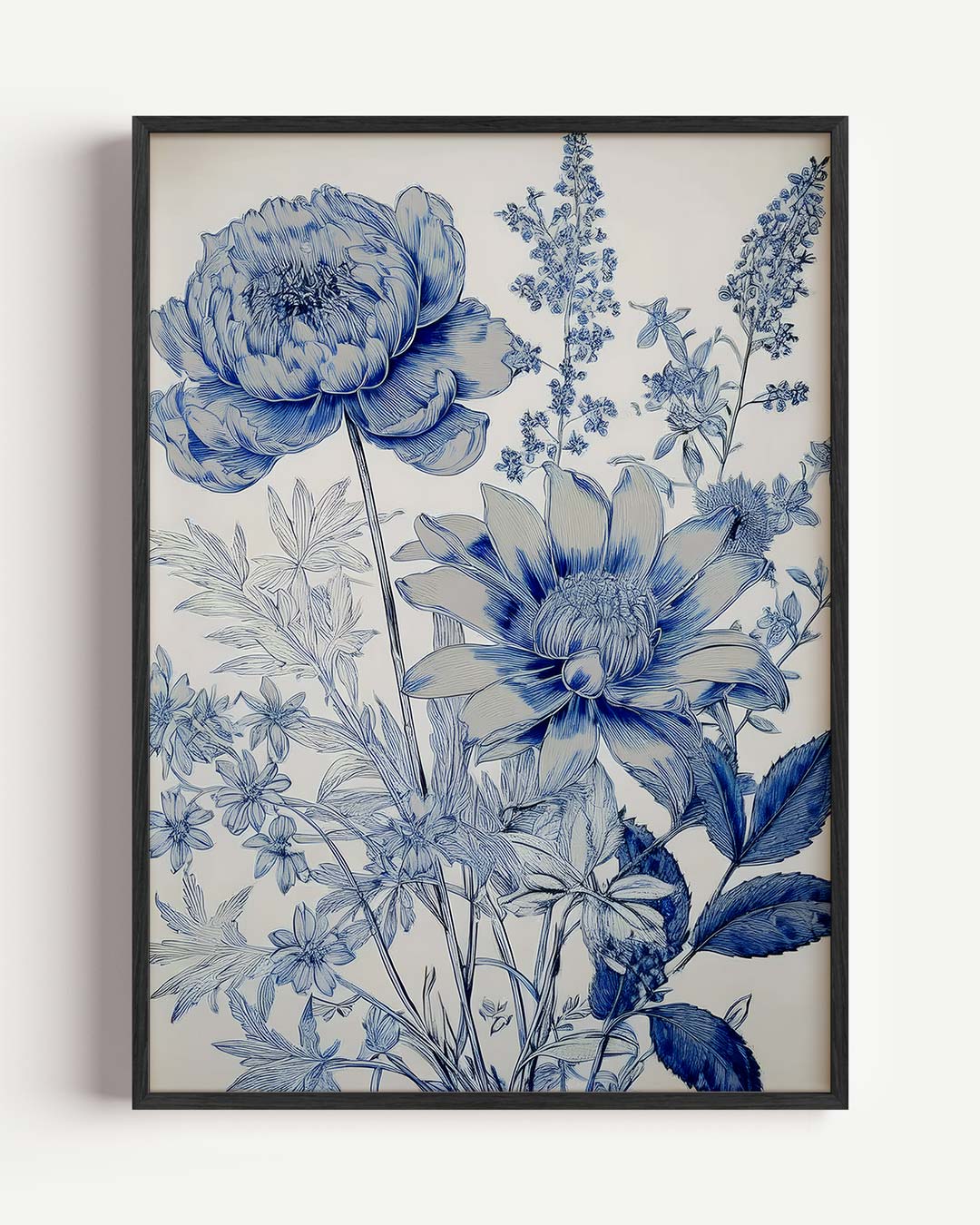 Blauwe Bloemenpracht Poster-WallArtistic