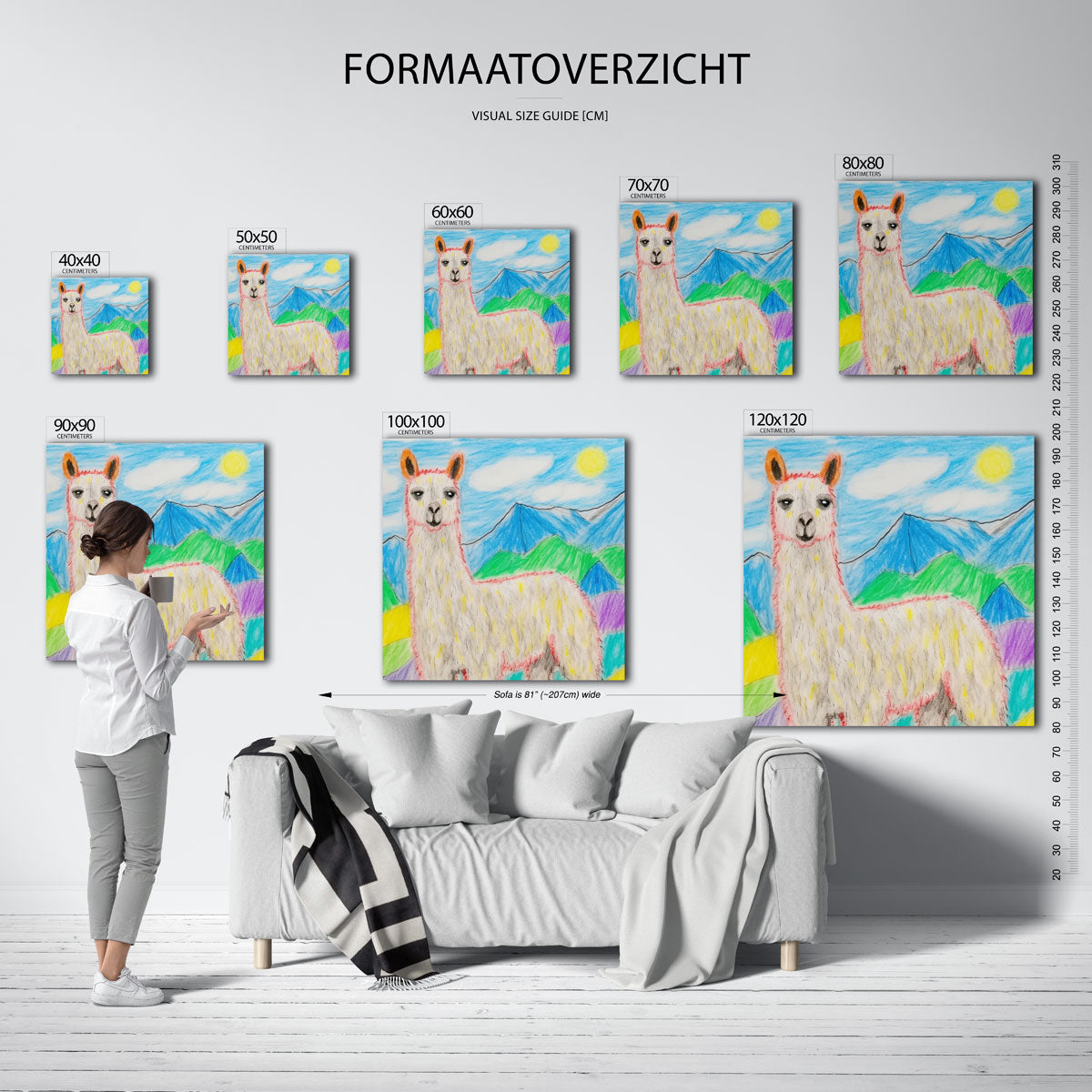 Lama in berglandschap Poster