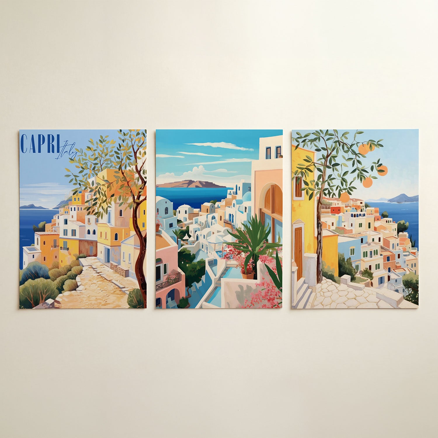 Zonnige kustlijn Posterset