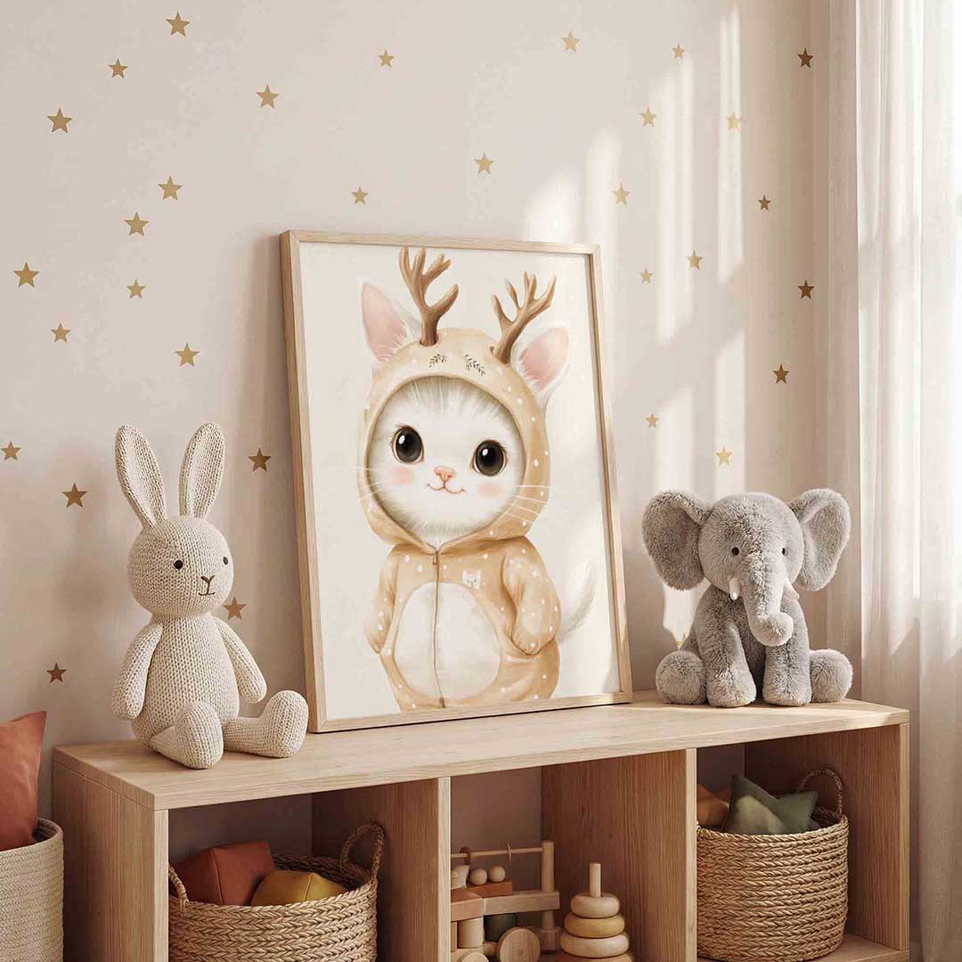 Kat in rendierkostuum Poster