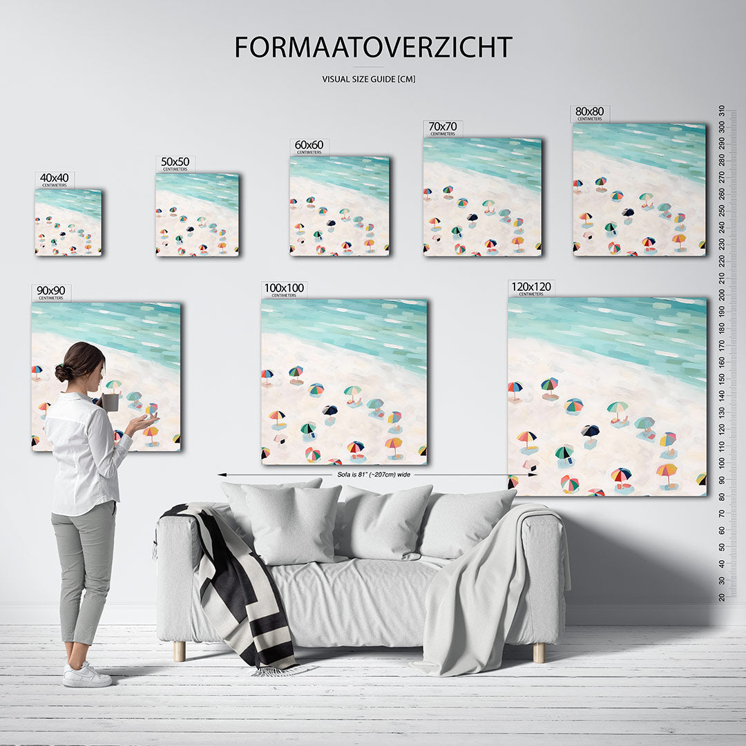 Zomerse strandscène Kunstwerk