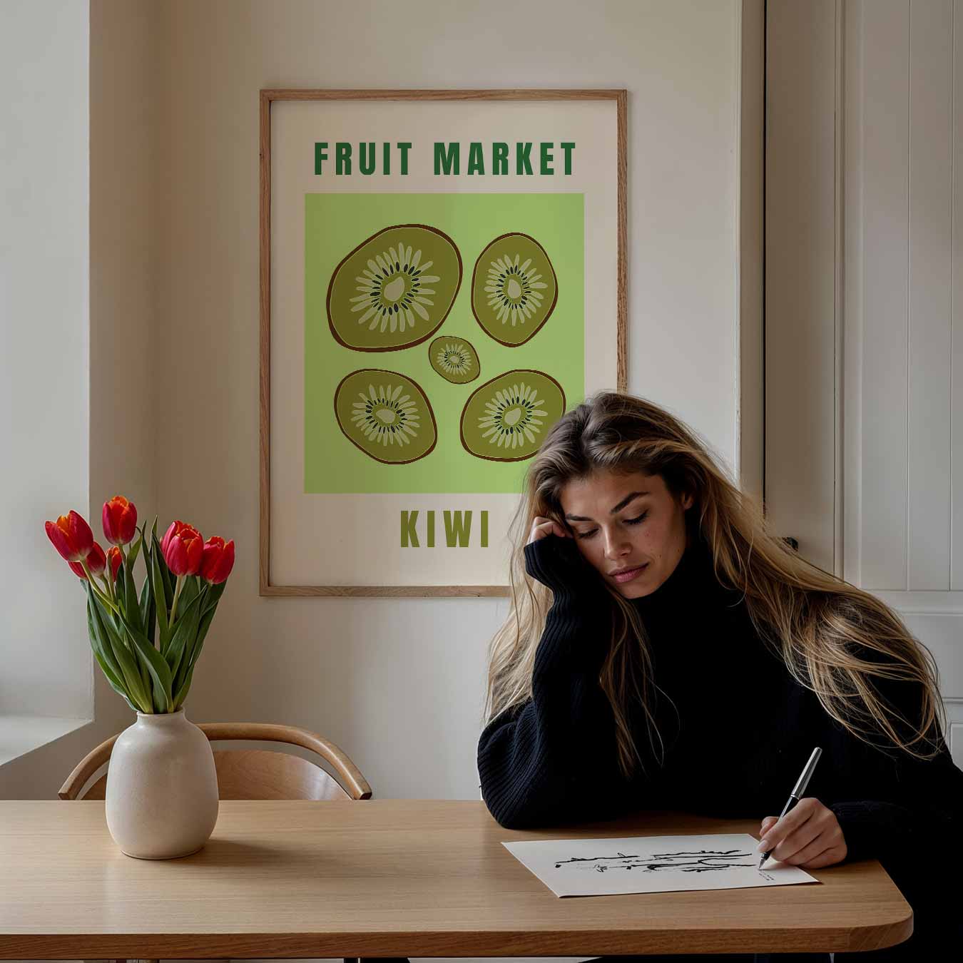 Kiwi Fruit Market Poster-WallArtistic