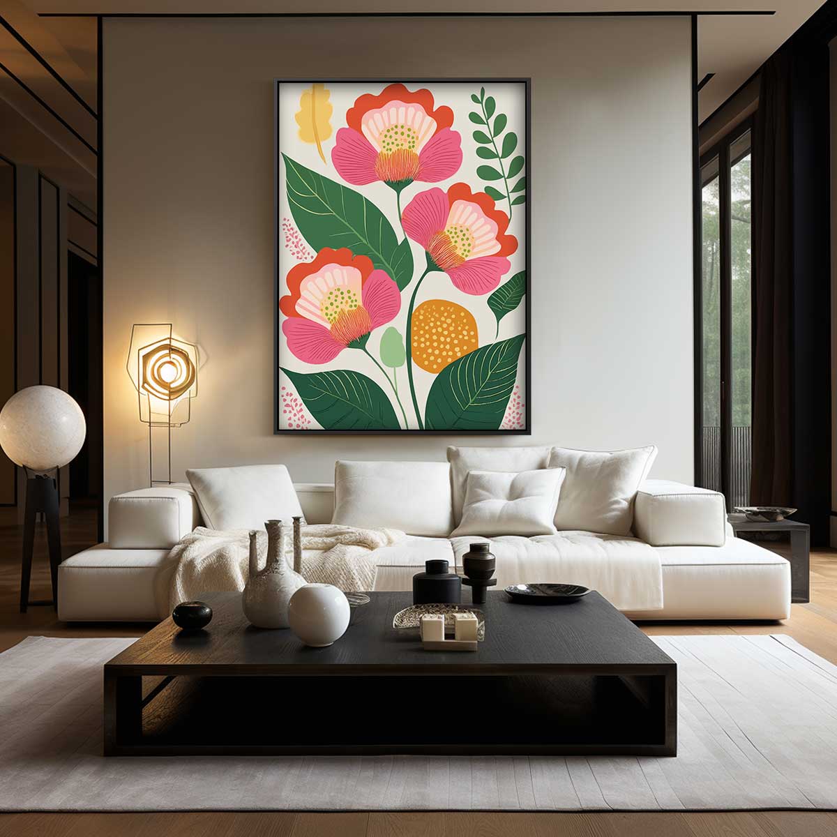 Bloemenpracht in Boho Stijl Kunstwerk-canvas-dibond-plexiglas-wanddecoratie-WallArtistic
