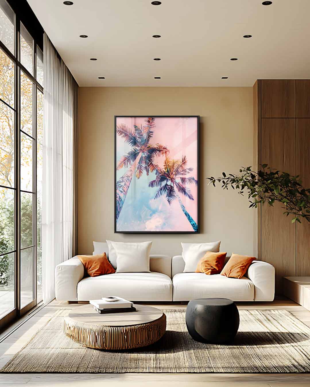 Tropische Zwoelheid Palmkunst Kunstwerk-canvas-dibond-plexiglas-wanddecoratie-WallArtistic