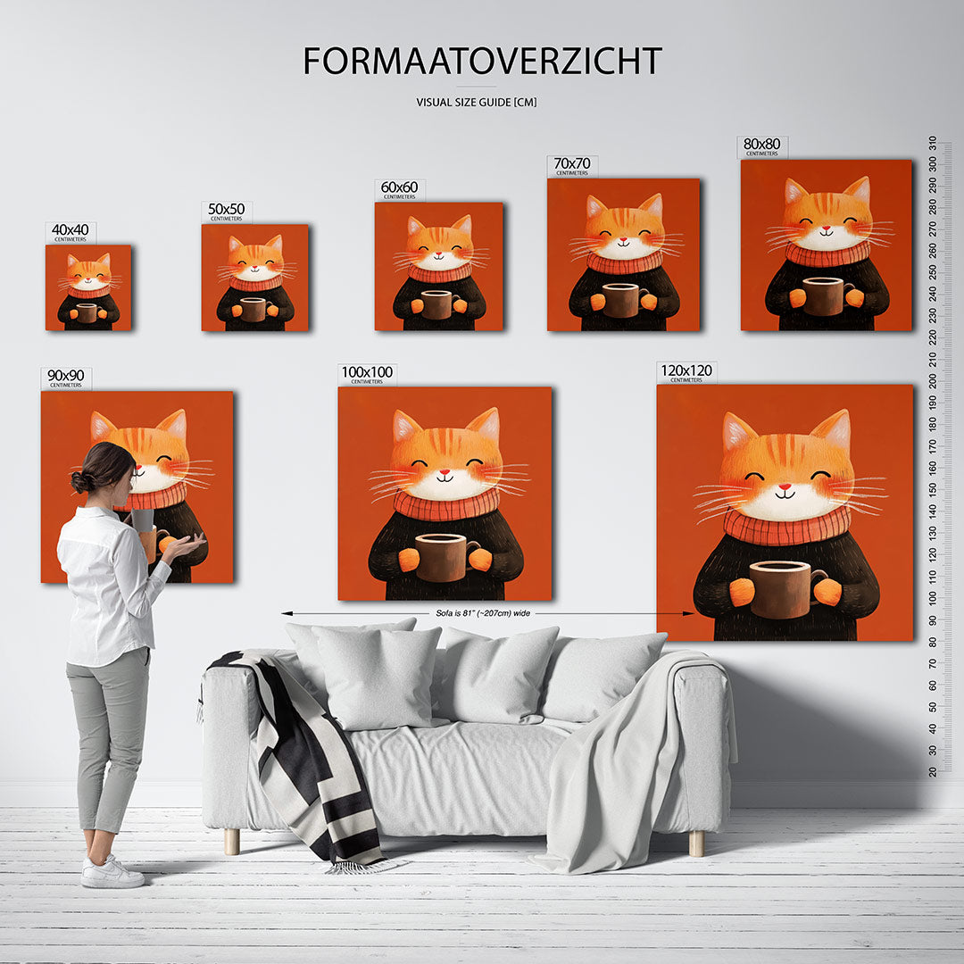 Vrolijke kat illustratie Kunstwerk