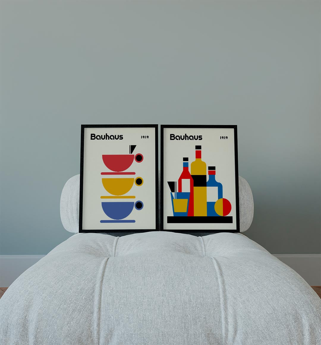Kleurrijke schaalcompositie Posterset