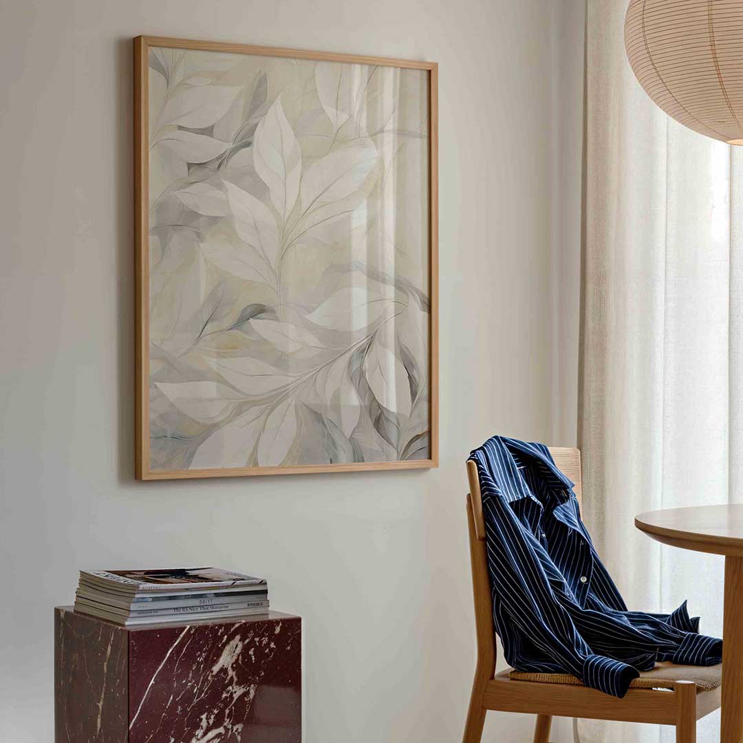 Bladeren in zachte tinten Poster