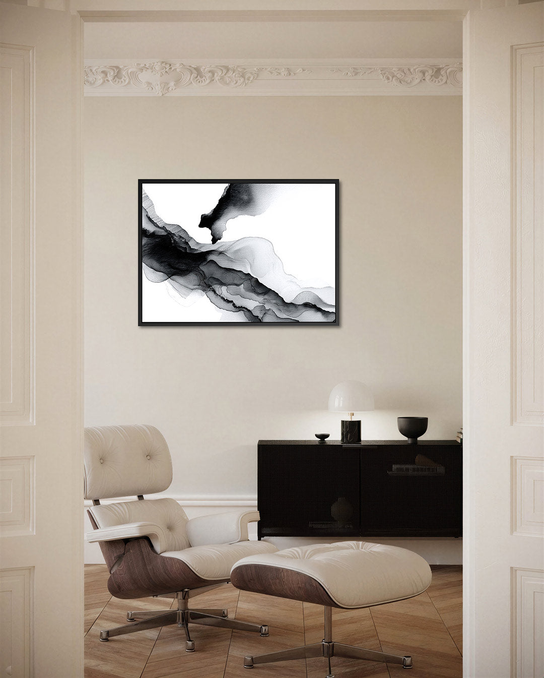 Vloeiende lijnen compositie Kunstwerk