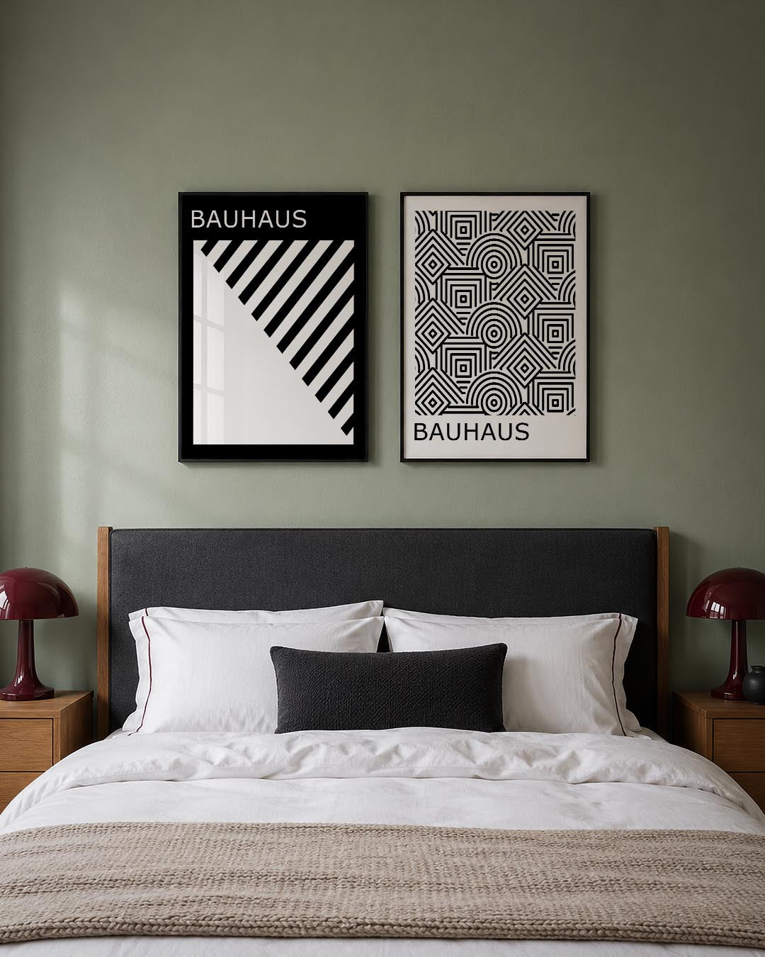 Zwart wit lijnenspel Posterset