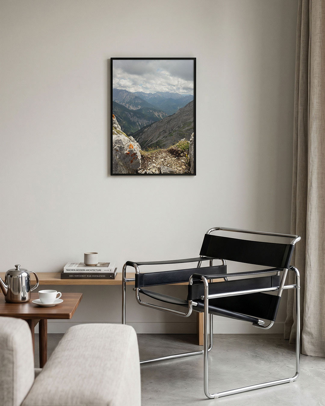 Berglandschap met rotsen Poster