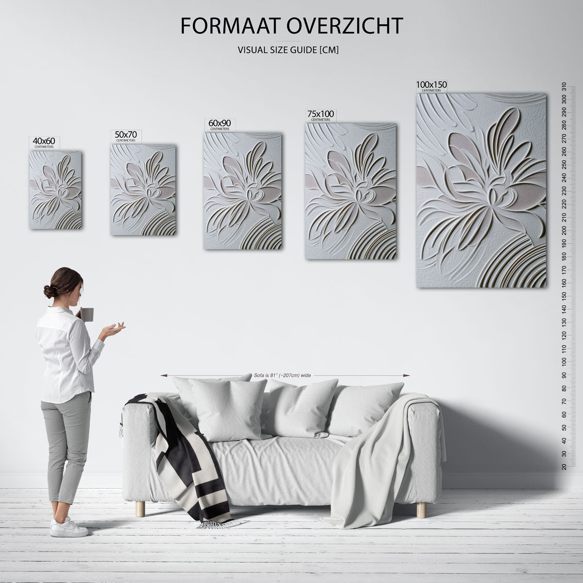 Organische lijnen bloem Kunstwerk