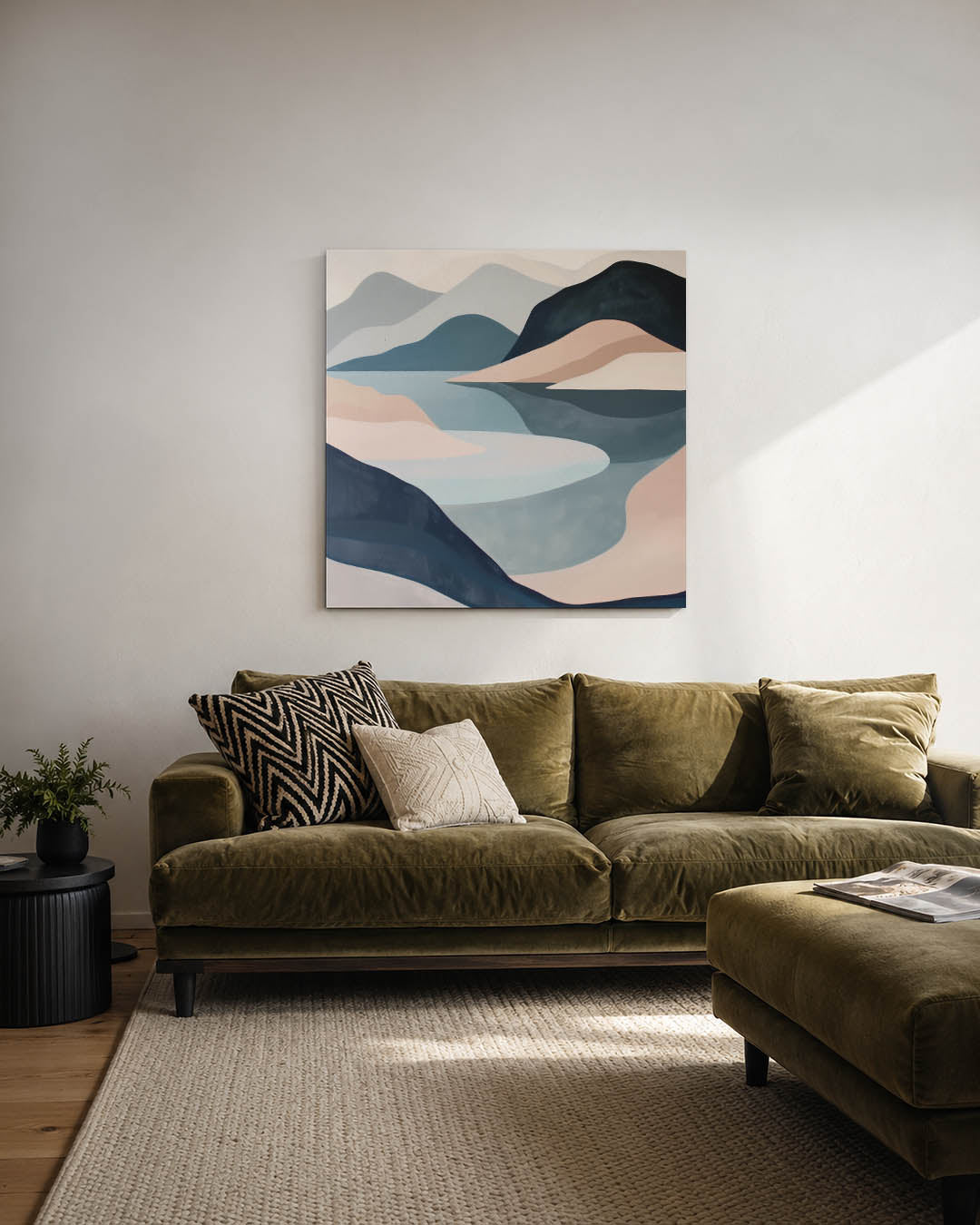Vloeiende berglandschap Kunstwerk