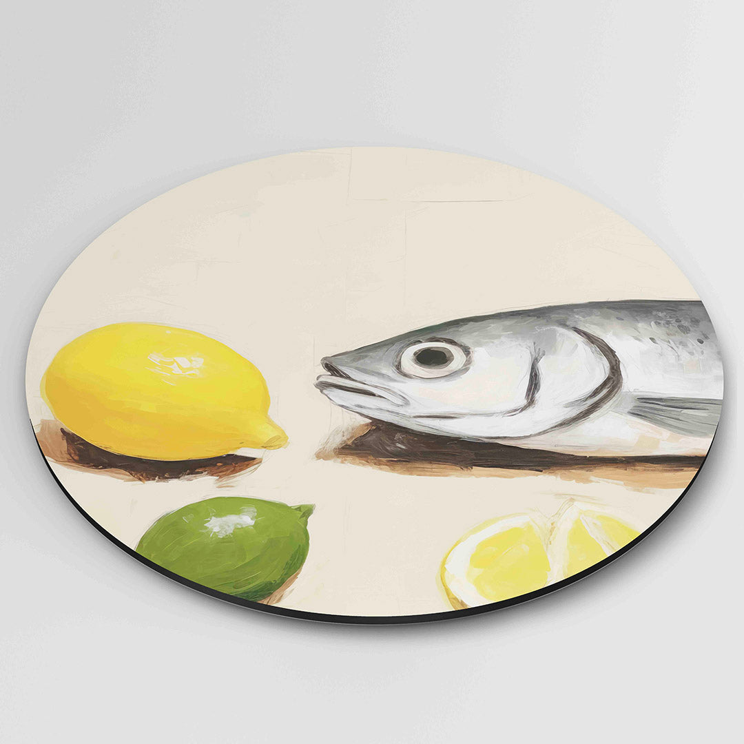 Vis en citrus Muurcirkel