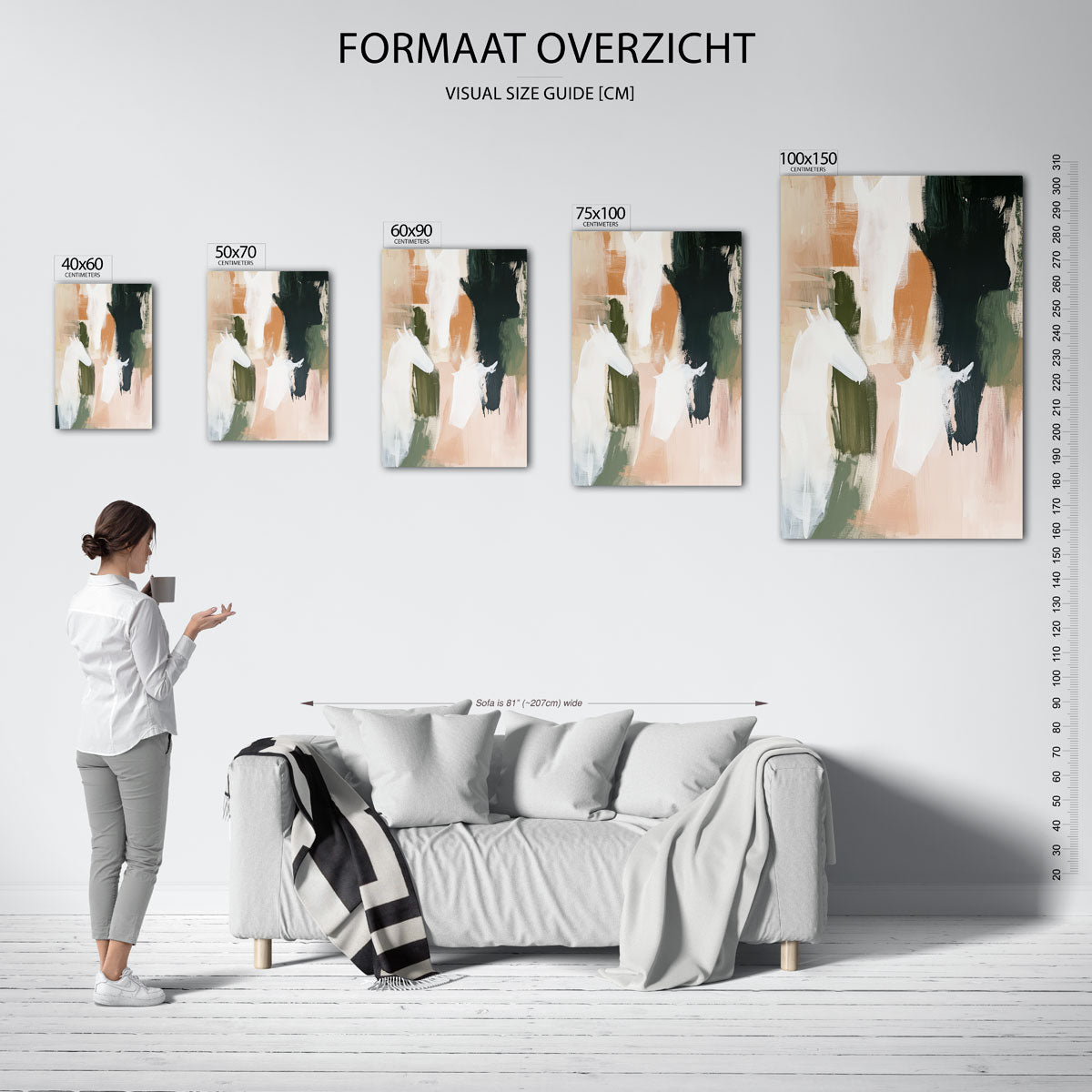 Dromerige paardenfiguren Kunstwerk