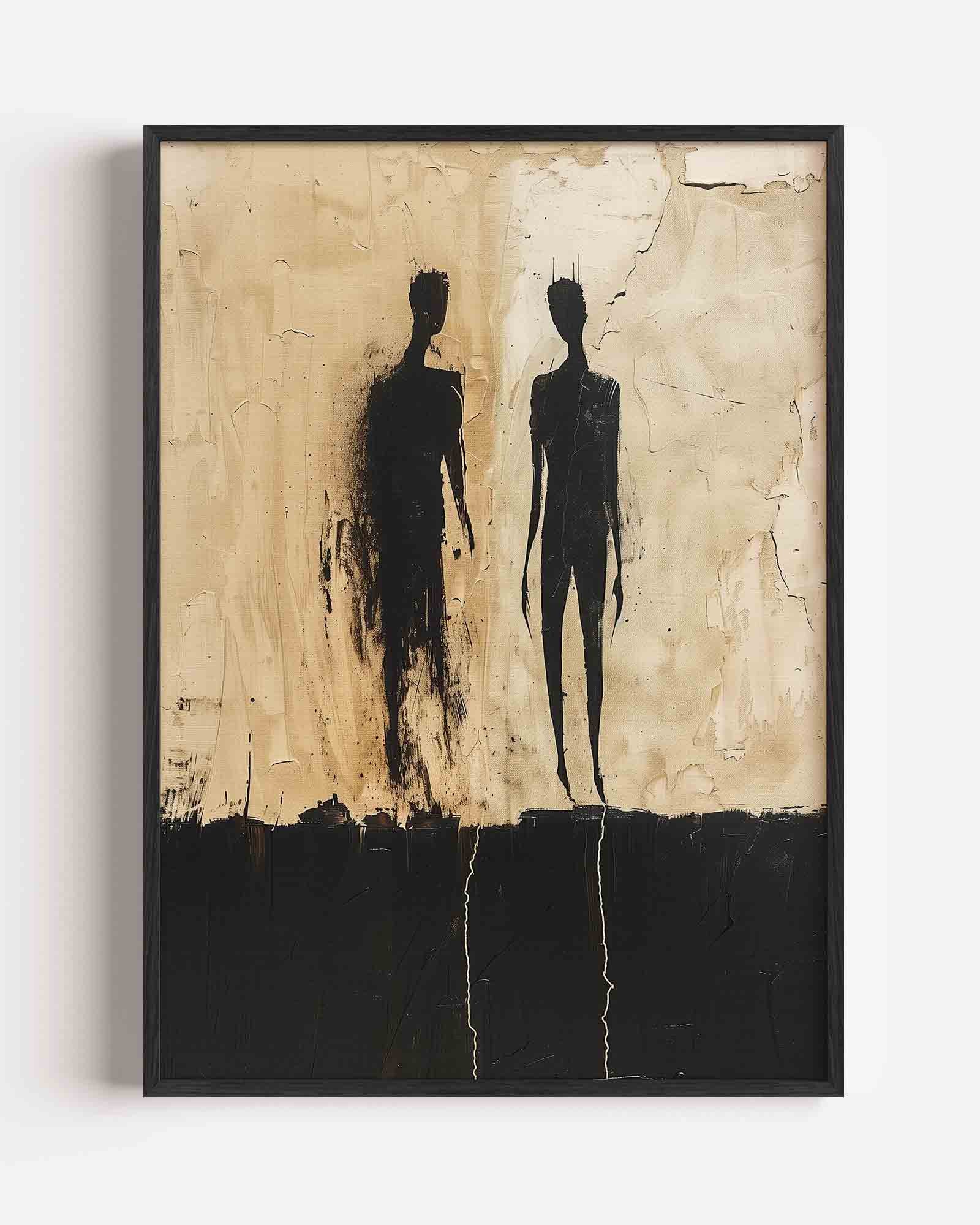 Twee silhouetten Poster