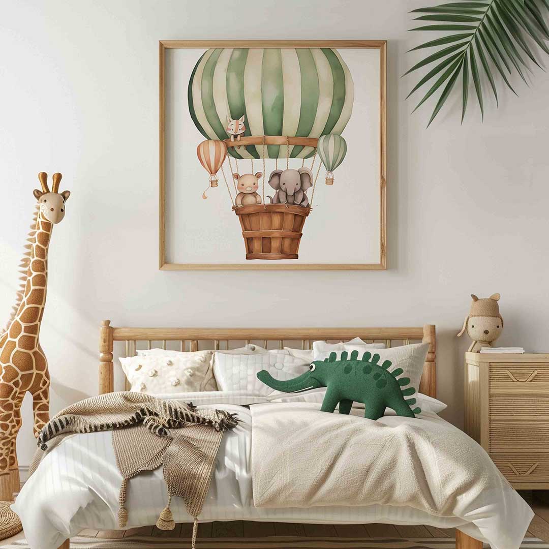 Dieren in luchtballon Poster