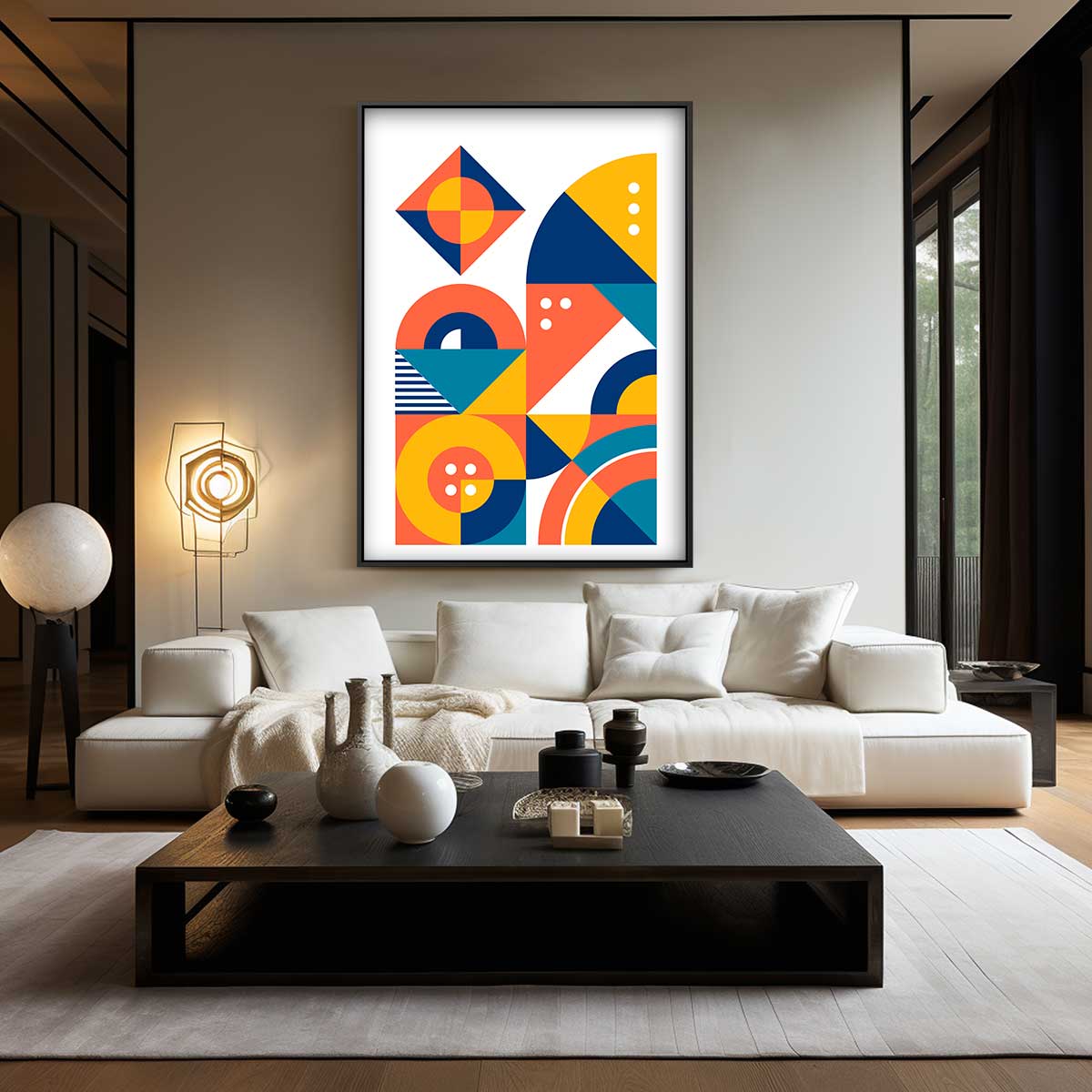Energiek Geometrisch Canvas Kunstwerk-canvas-dibond-plexiglas-wanddecoratie-WallArtistic