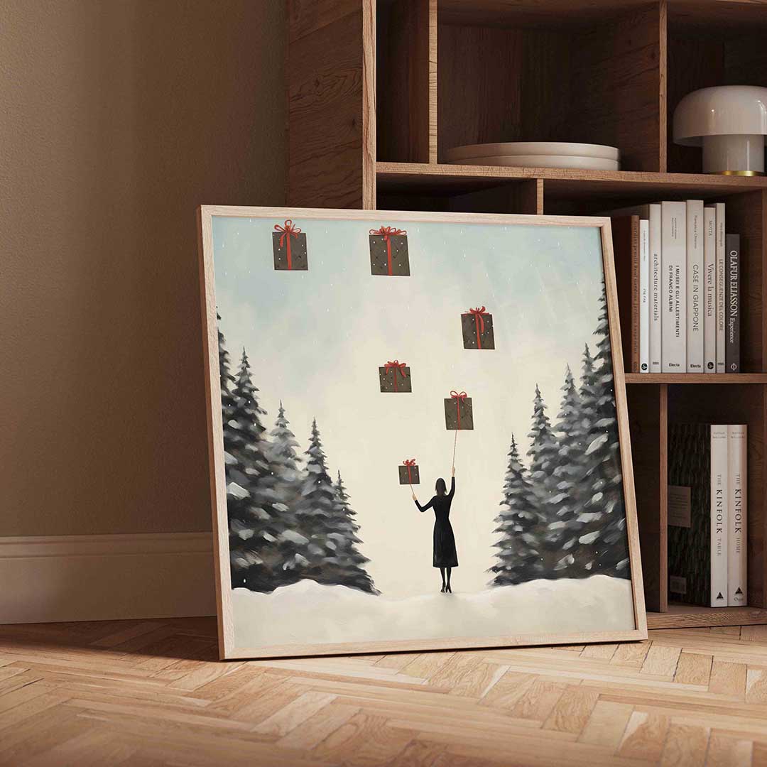 Vrouw met cadeaus Poster