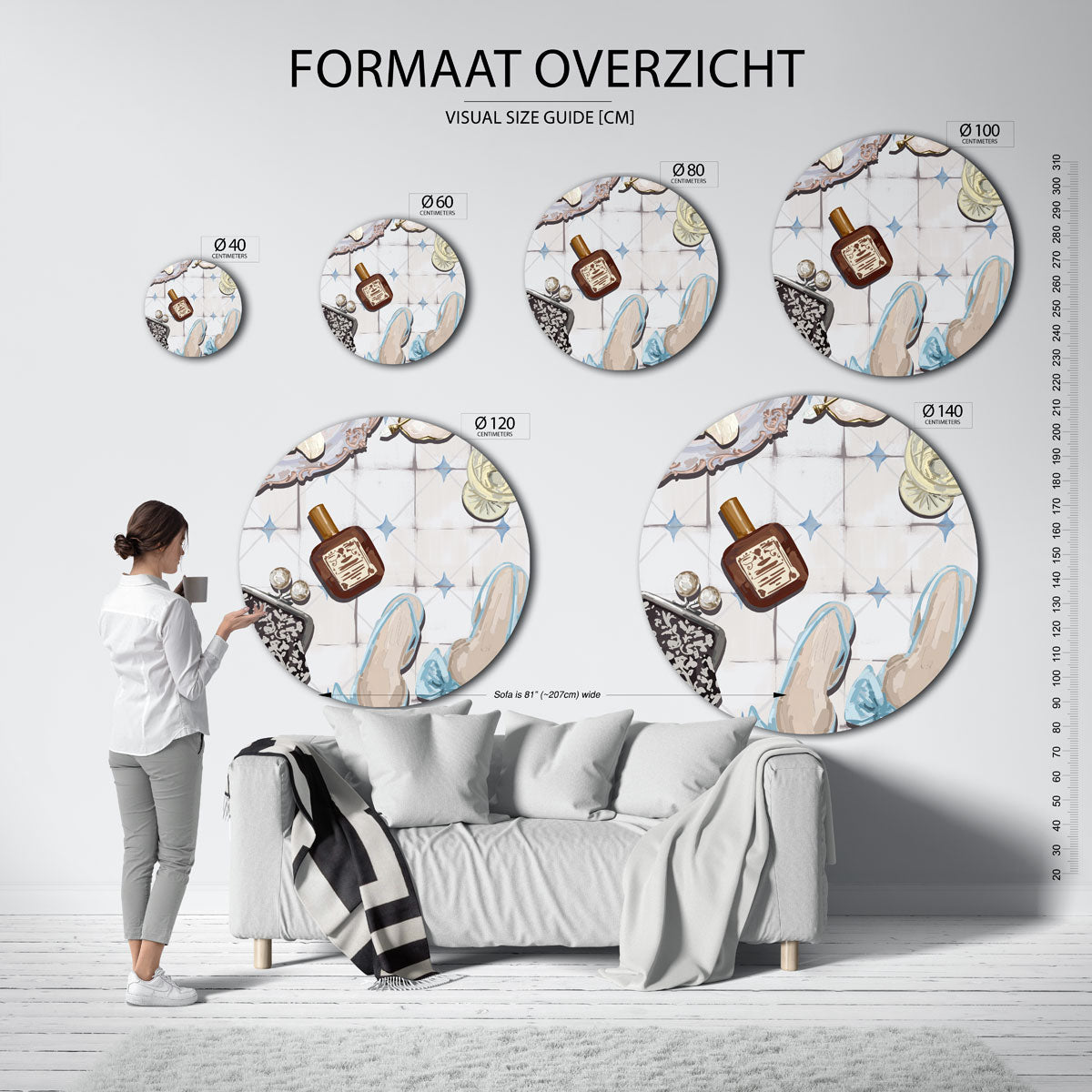 Stilleven met accessoires Muurcirkel