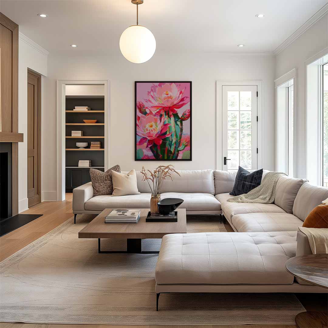 Bloeiende Cactus Pracht Kunstwerk-canvas-dibond-plexiglas-wanddecoratie-WallArtistic