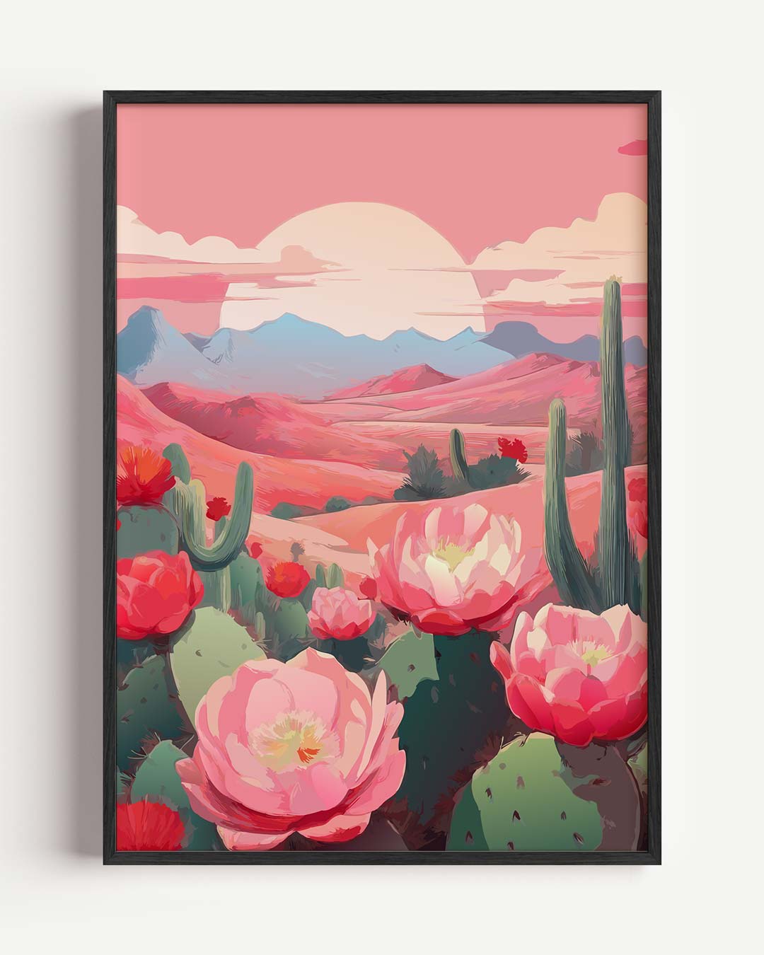 Cactus Bloemenlandschap Poster-WallArtistic