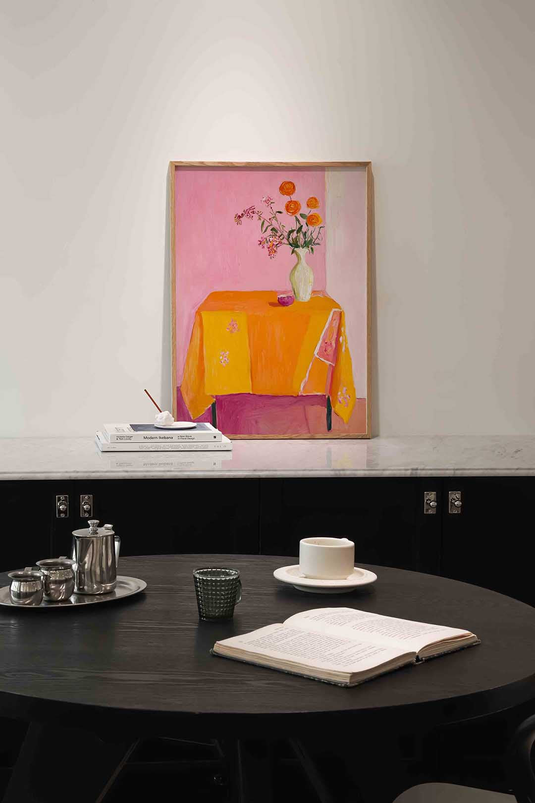 Bloemen op tafel Poster