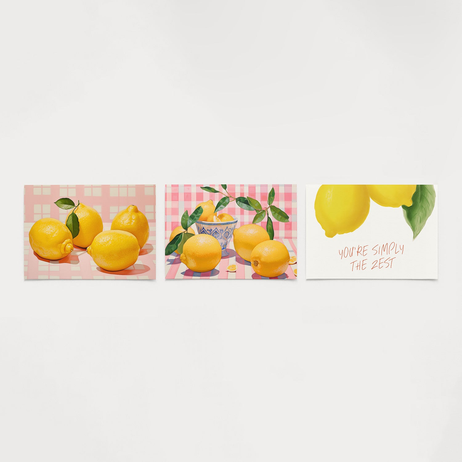 Citroenen op roze Posterset