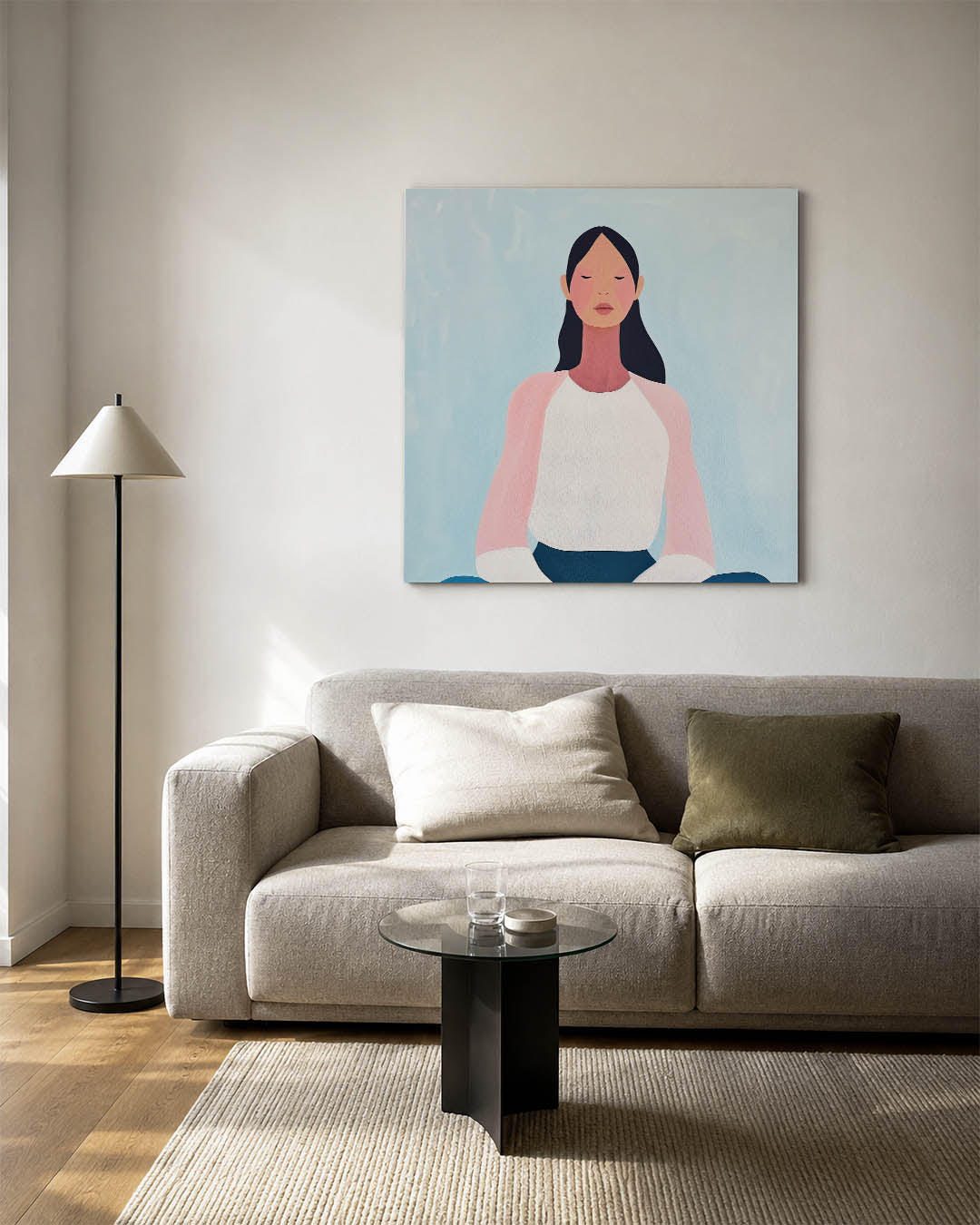 Meditatieve vrouw Kunstwerk