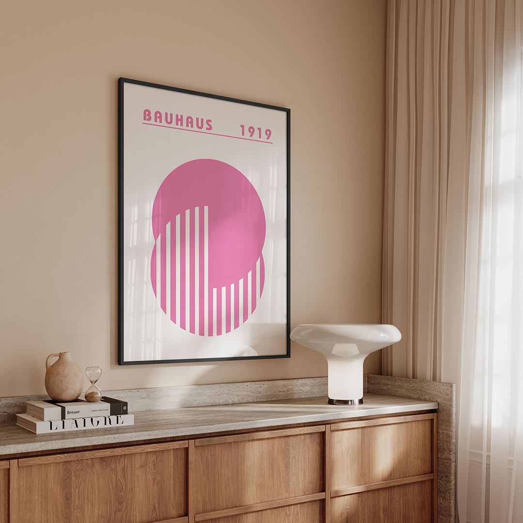 Roze cirkelpatronen Poster