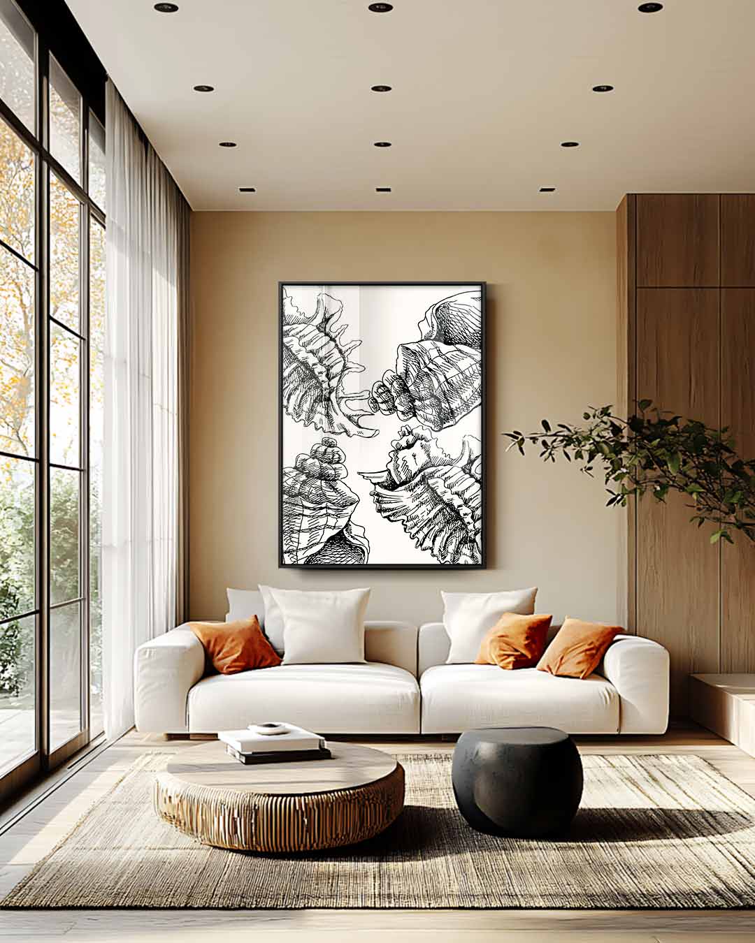 Schelpenschets op Zacht Canvas Kunstwerk-canvas-dibond-plexiglas-wanddecoratie-WallArtistic