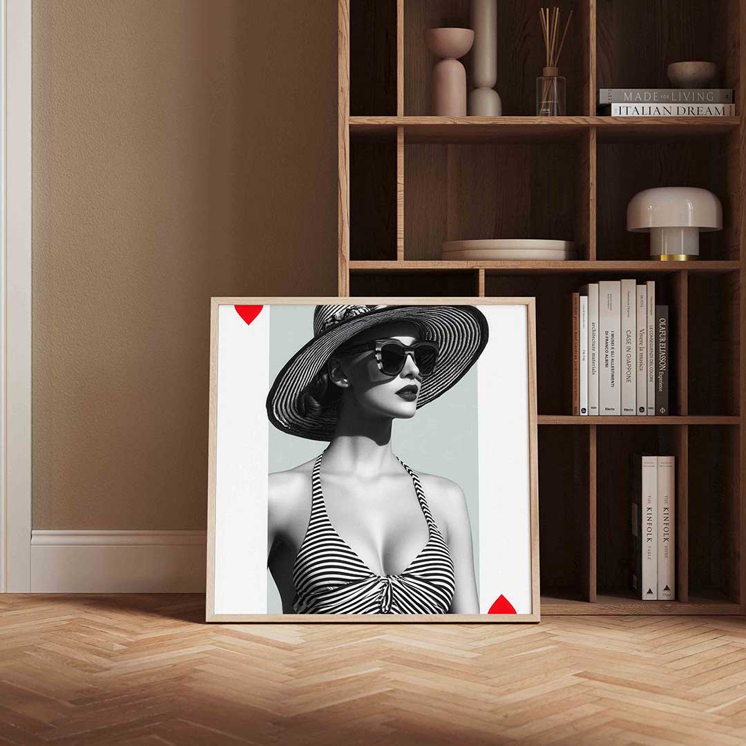 Vrouw met hoed en zonnebril Poster