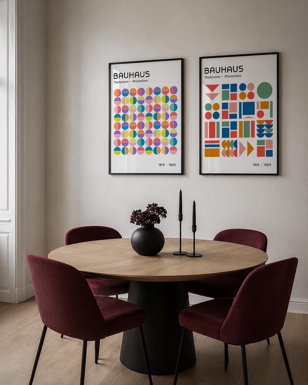 Kleurrijke cirkelritmes Posterset