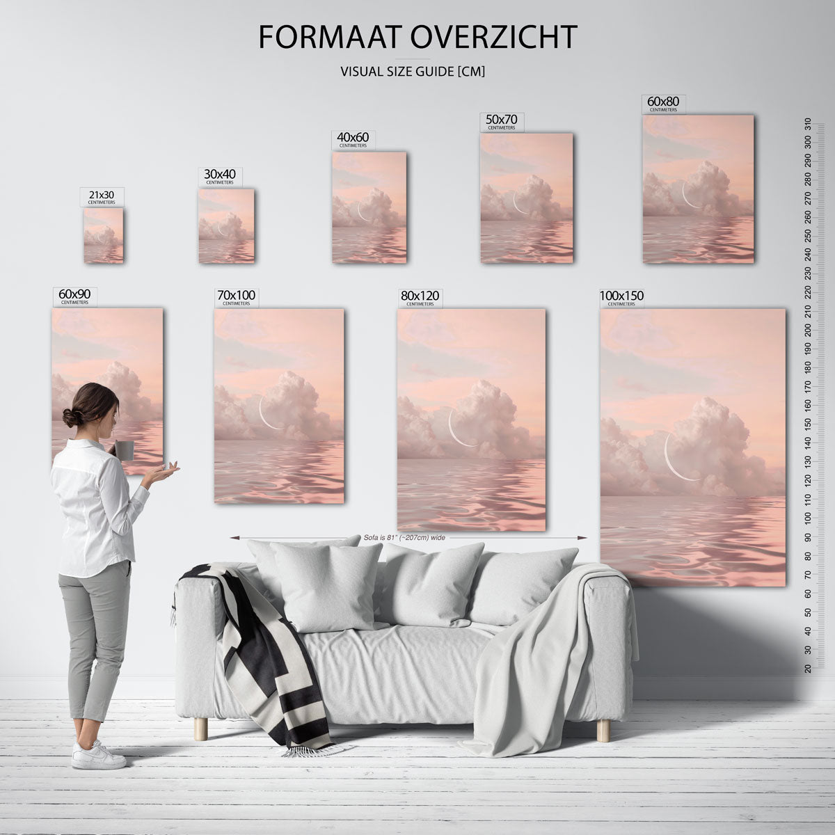 Wolken en maan Poster