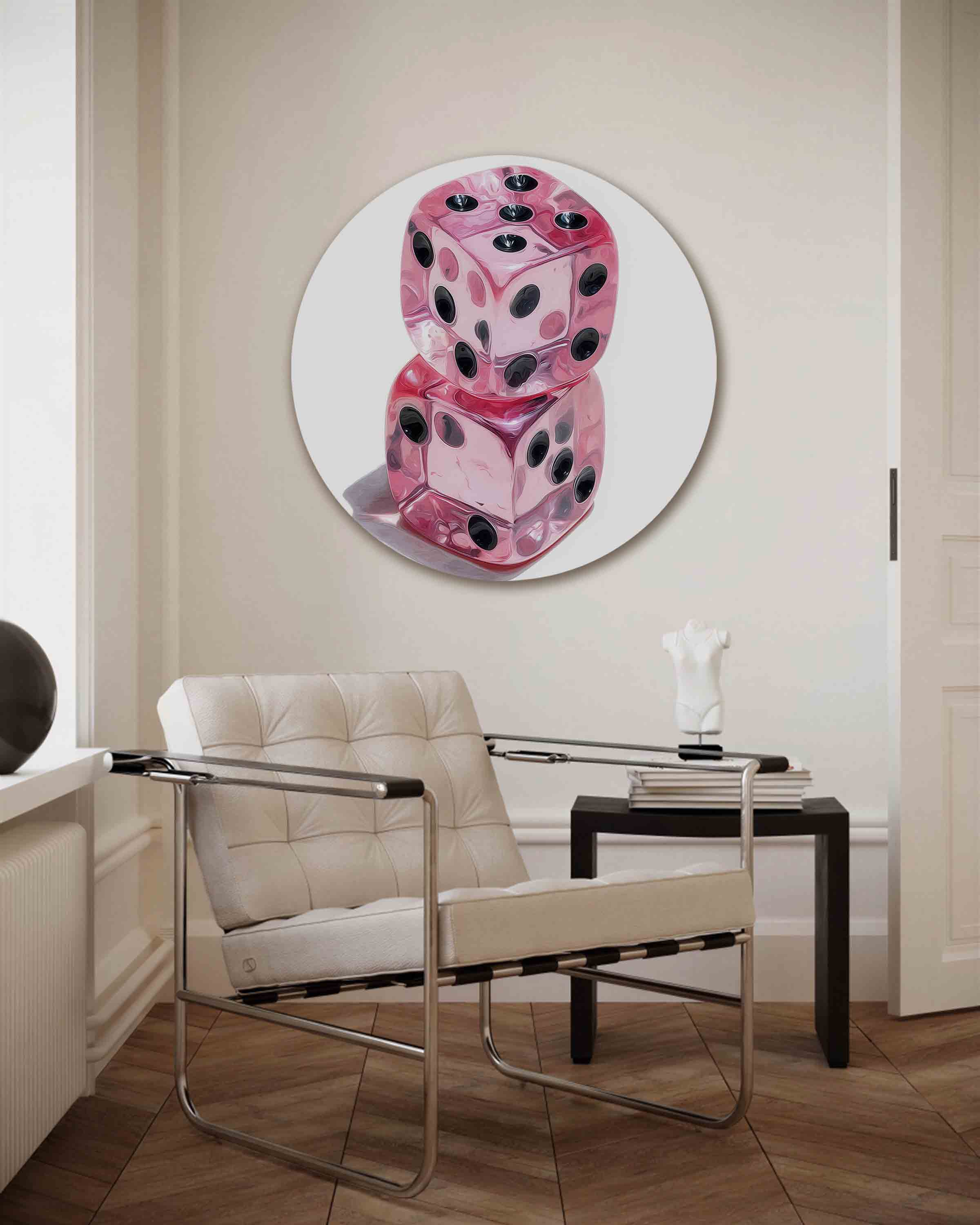Roze dobbelstenen Muurcirkel