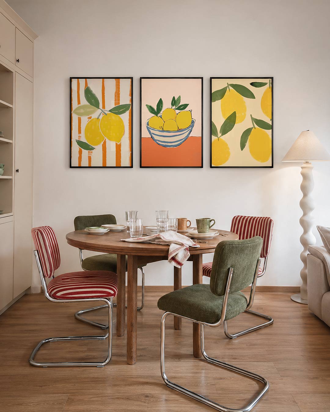 Citrus en strepen Posterset