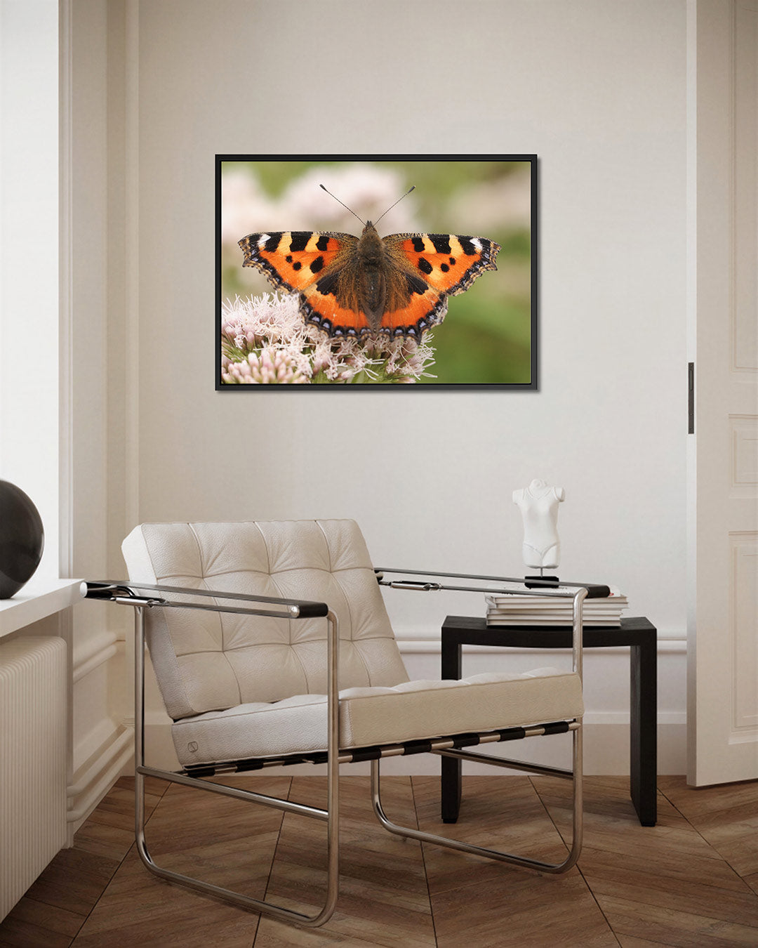 Vlinder op bloem Kunstwerk
