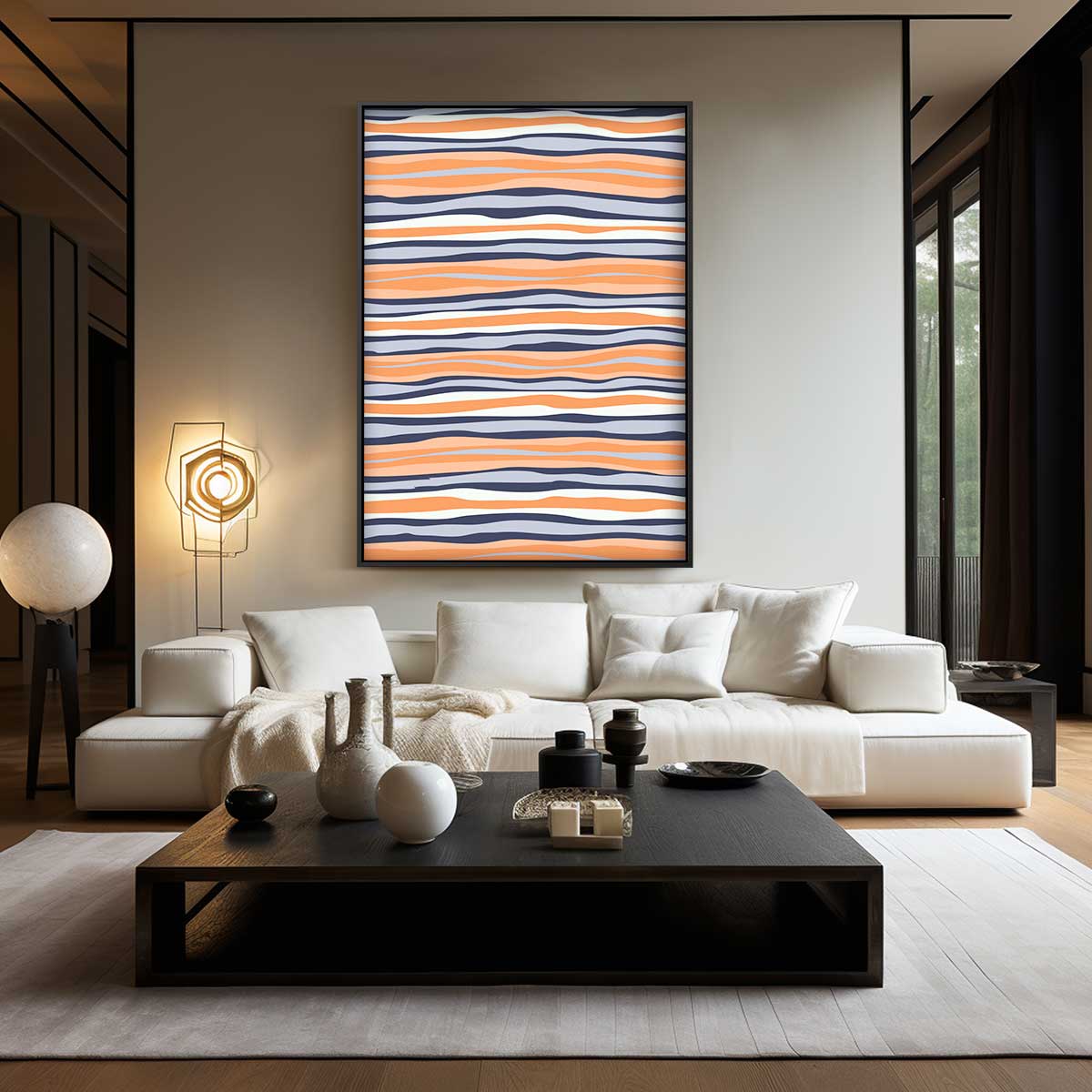 Golvende Stripes Kunstwerk-canvas-dibond-plexiglas-wanddecoratie-WallArtistic