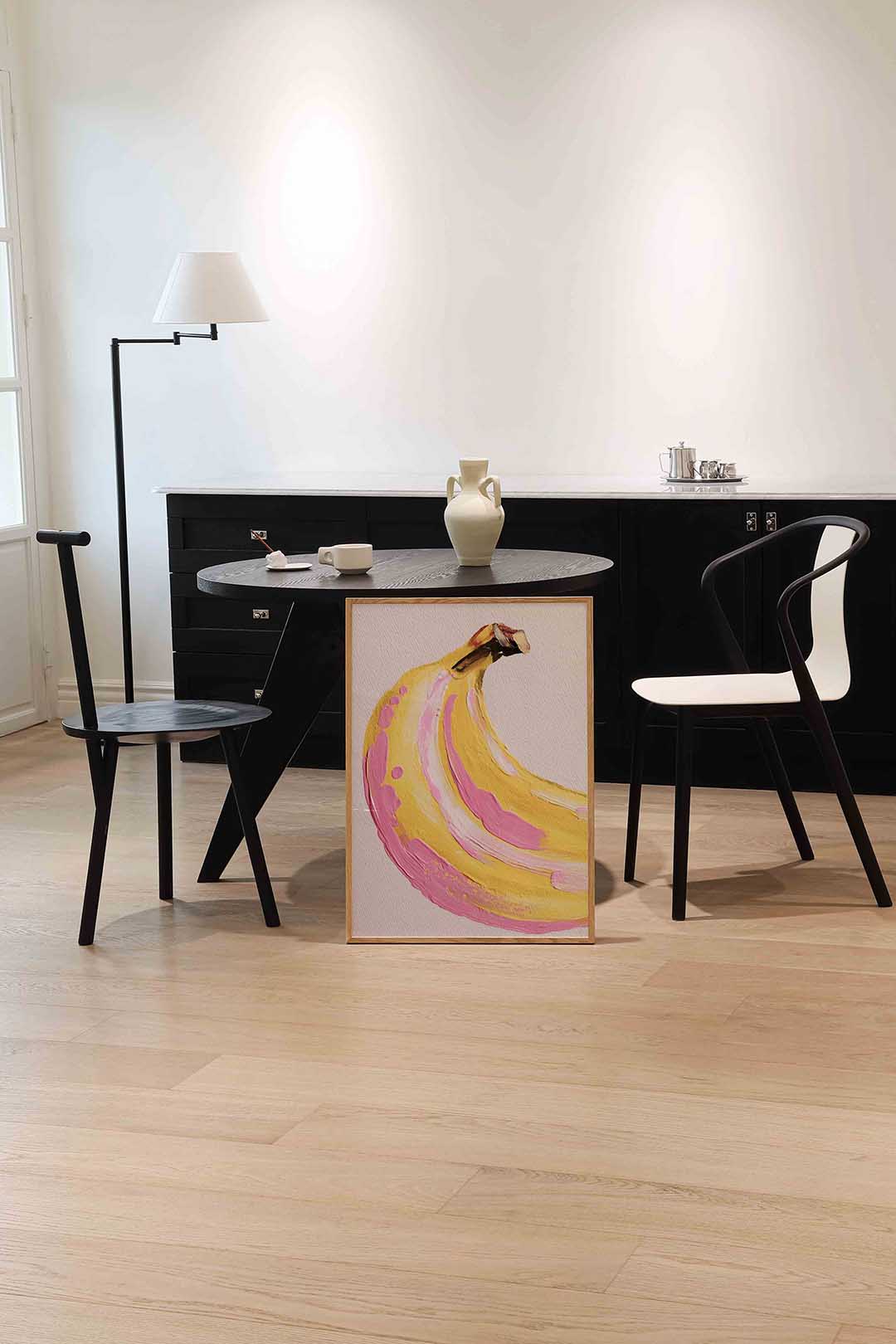 Banaan in roze en geel Poster